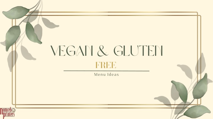 Vegan & Gluten Free Menu Ideas