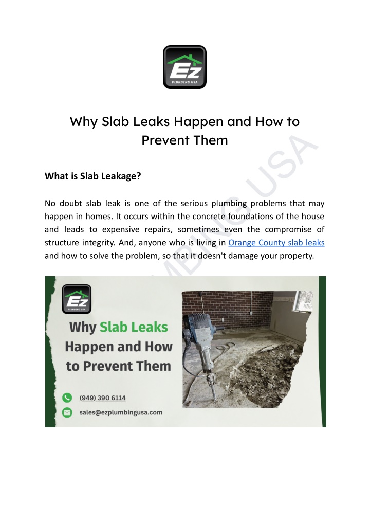 why slab leaks happen and how to prevent them n.w