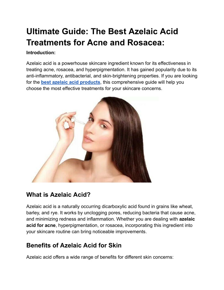ultimate guide the best azelaic acid treatments n.w