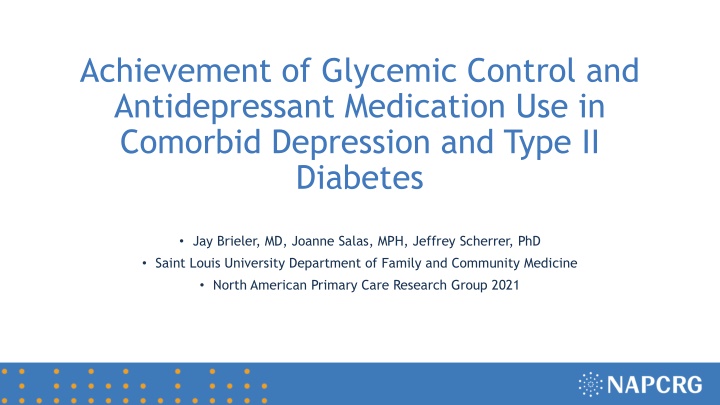 Achieving Glycemic Control in Comorbid Depression and Type 2 Diabetes