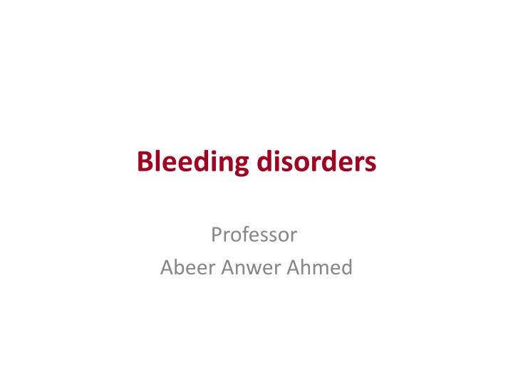Bleeding disorders