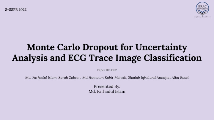 Monte Carlo Dropout for Uncertainty  Analysis and ECG Trace Image Classification
