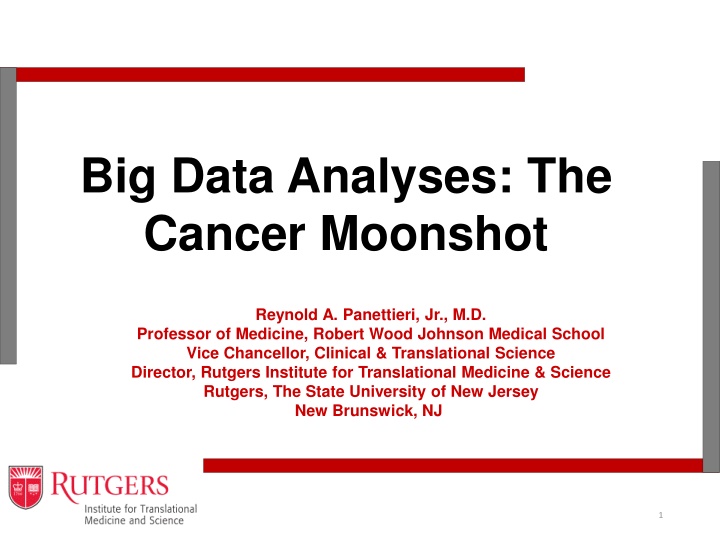 Big Data Analyses: The  Cancer Moonshot