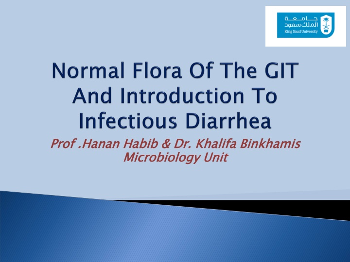 Role of Normal Flora & Pathogens in GI Infections