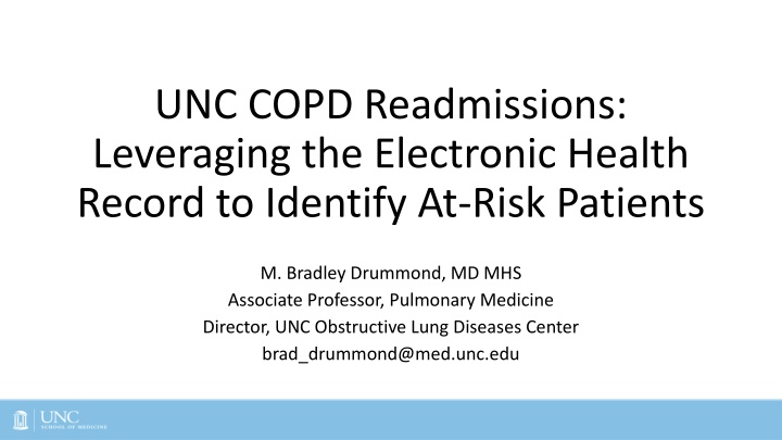 Leveraging Electronic Health Record for Identifying At-Risk COPD Patients