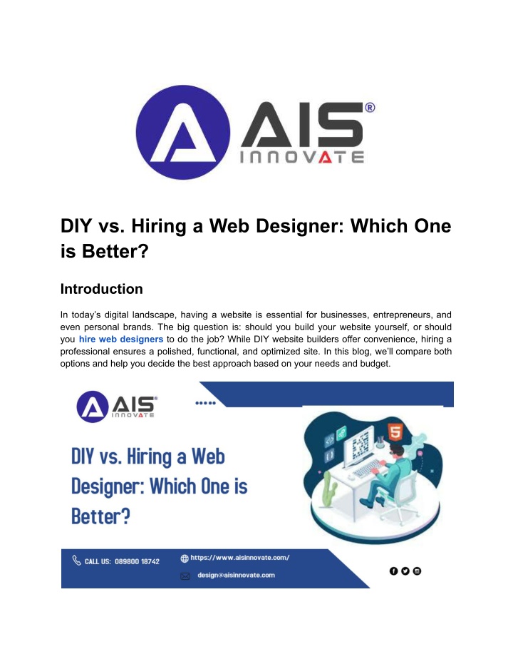 diy vs hiring a web designer which one is better n.w