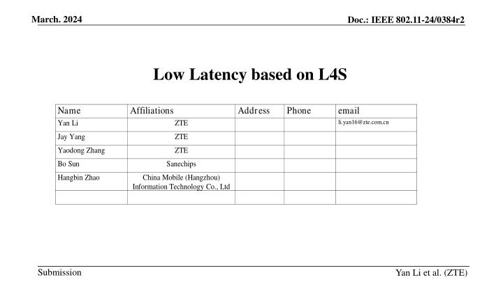Low Latency based on L4S