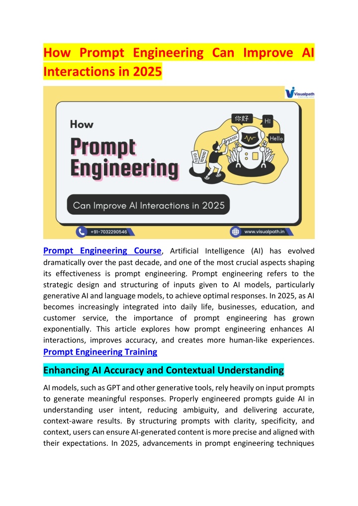 how prompt engineering can improve n.w
