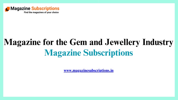 magazine for the gem and jewellery industry n.w