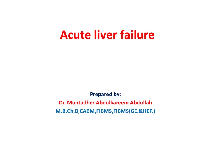 Acute liver failure