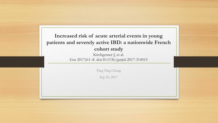 Increased risk of acute arterial events in young patients and severely active IBD: a nationwide French cohort study