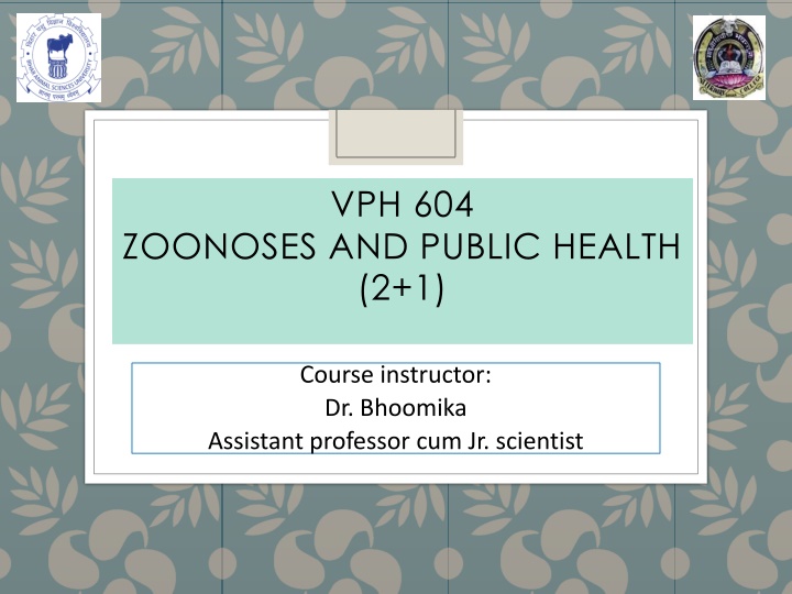 Classification of Zoonoses: Logical and Scientific Basis