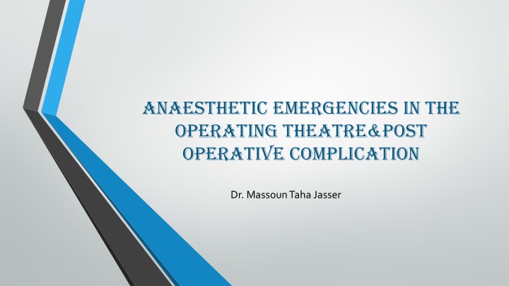 Anaesthetic Emergencies in Operating Theatre & Postoperative Complications
