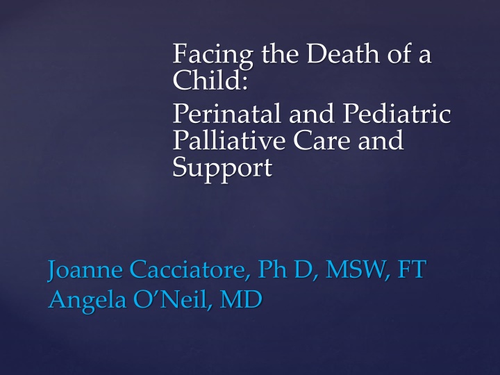 Facing the Death of a Child: Perinatal and Pediatric Palliative Care