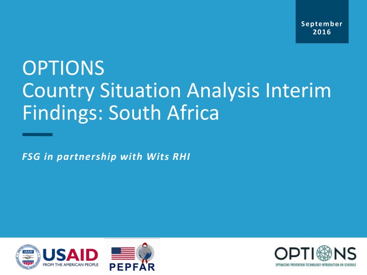 South Africa Situation Analysis Interim Findings