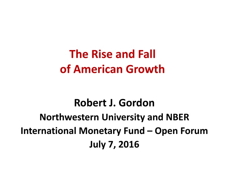 The Rise and Fall of American Growth in the Perspective of Secular Stagnation