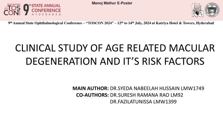 CLINICAL STUDY OF AGE RELATED MACULAR