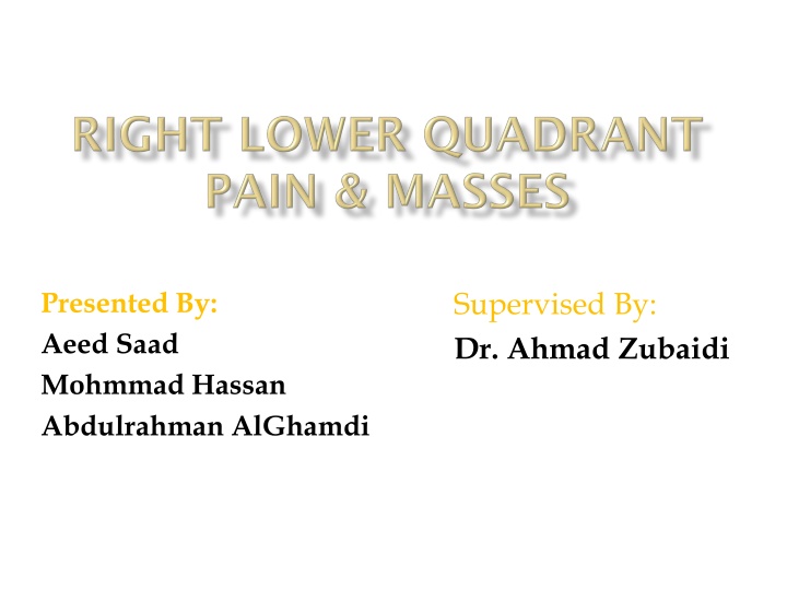 RLQ Pain and Masses