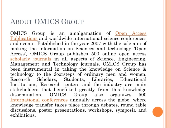 ABOUT OMICS GROUP