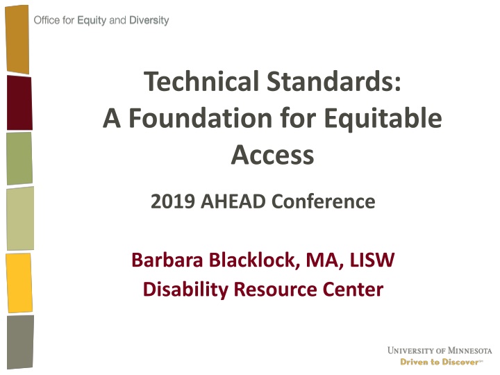Technical Standards: A Foundation for Equitable Access
