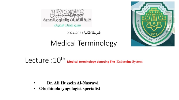 Medical Terminology: Exploring the Endocrine System