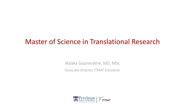 Master of Science in Translational Research