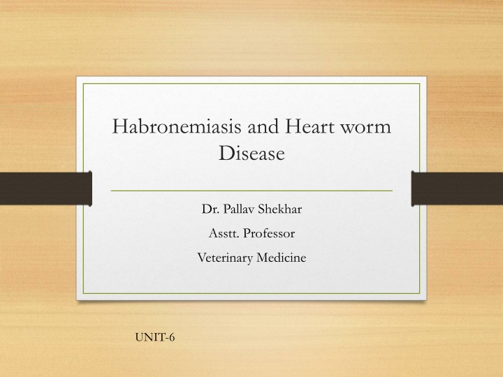 Habronemiasis and Heart worm Disease