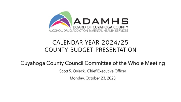 COUNTY BUDGET PRESENTATION