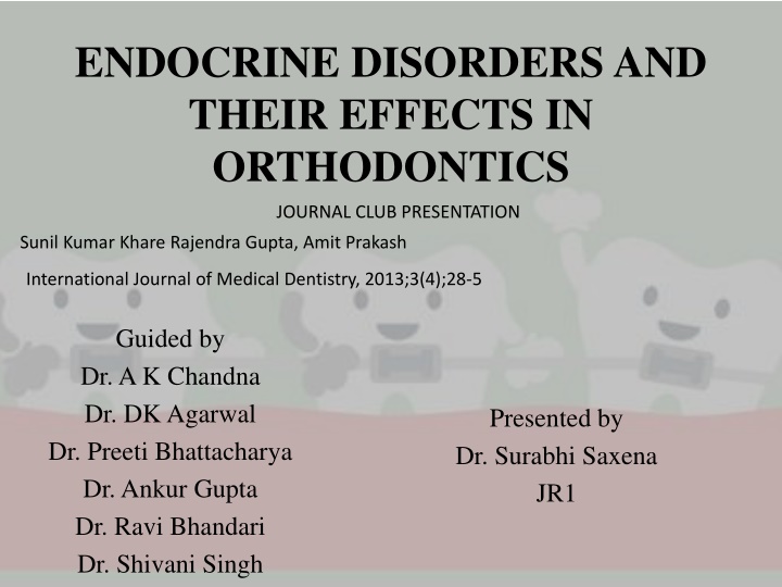 Endocrine Disorders and Orthodontic Considerations