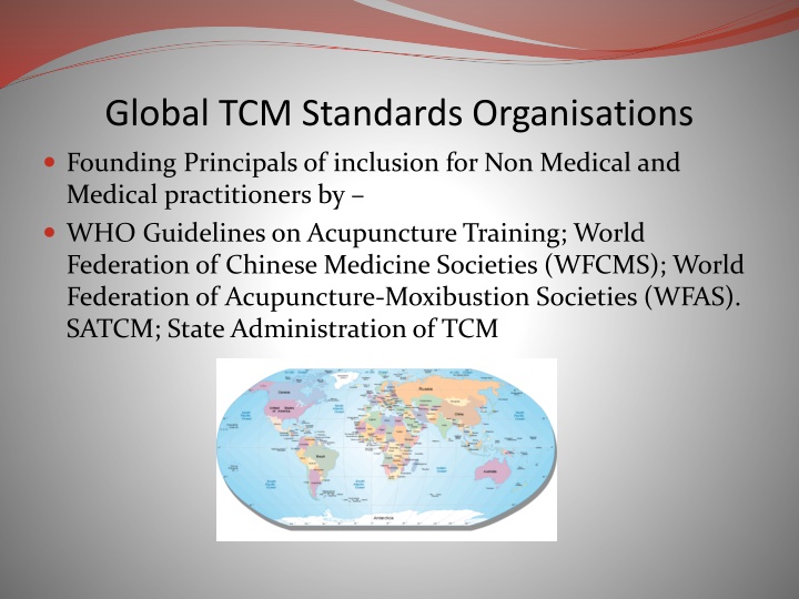 Global TCM Standards Organisations