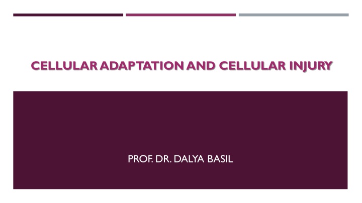 CELLULAR ADAPTATION AND CELLULAR INJURY