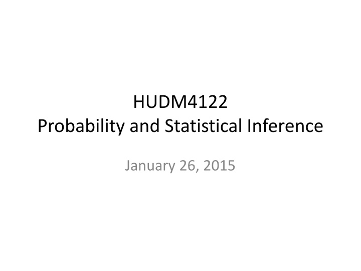 Probability and Statistical Inference