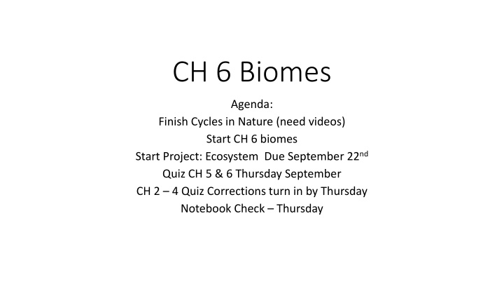Biomes and Ecosystems