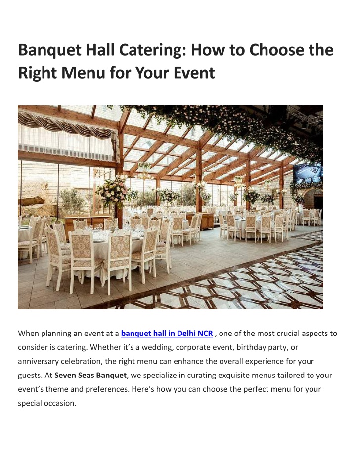 banquet hall catering how to choose the right n.w