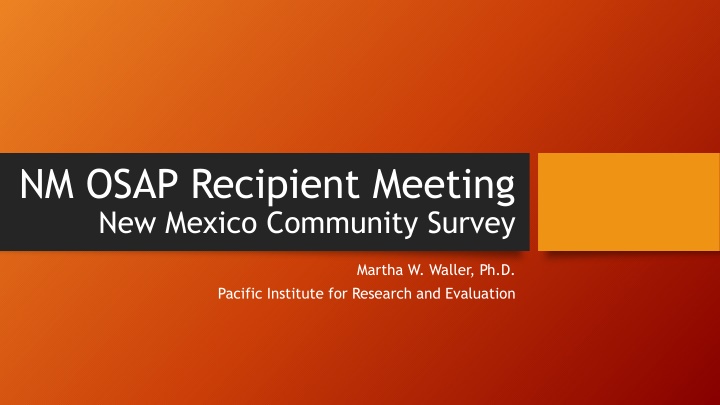 NM OSAP Recipient Meeting