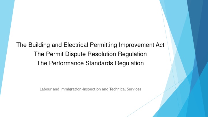 Manitoba Building and Electrical Permitting Act Overview