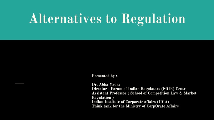 Alternatives to Regulation