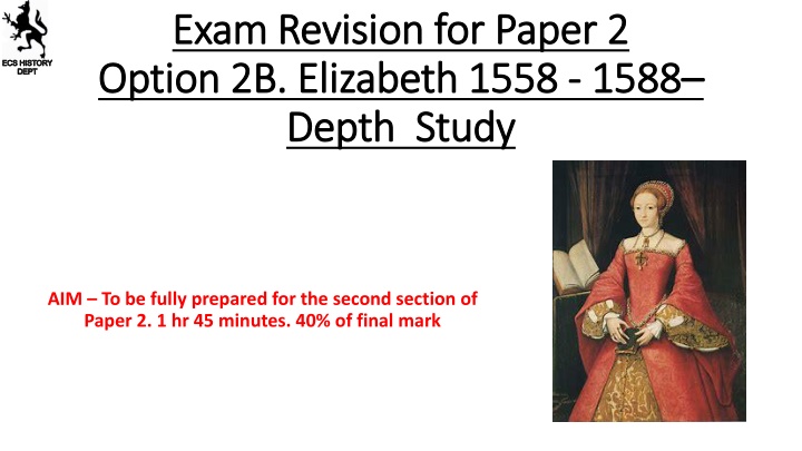 Exam Revision: Elizabethan Era Key Topics & Challenges 1558-1588