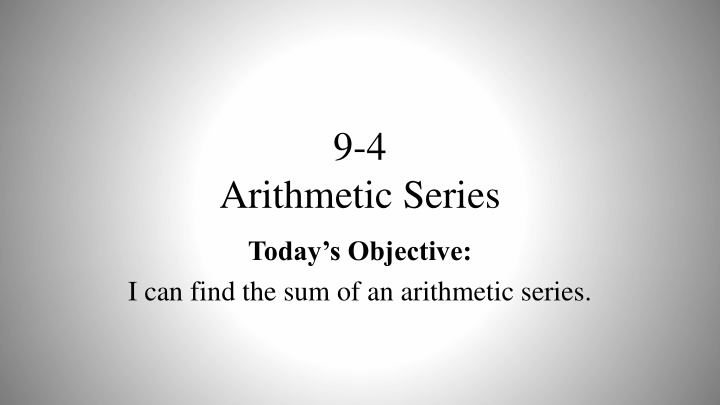 Arithmetic Series