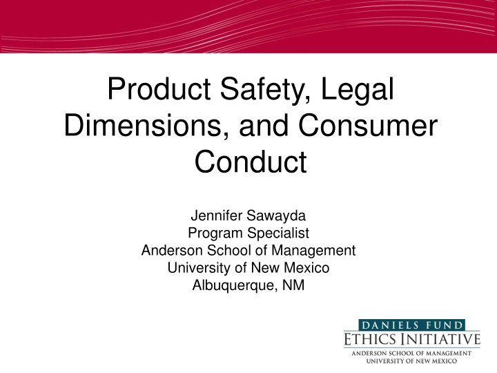 Product Safety & Consumer Conduct Insights