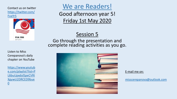 Exciting Friday Reading Session for Year 5