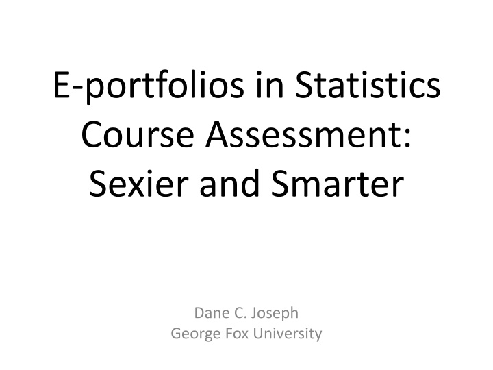 E-portfolios in Statistics