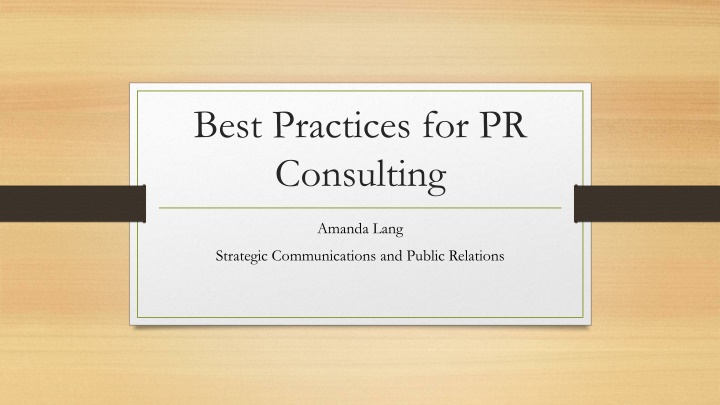 Best Practices for PR Consulting with Amanda Lang