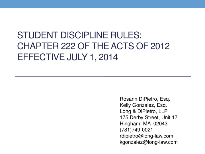 Student Discipline Rules: Chapter 222 Summary
