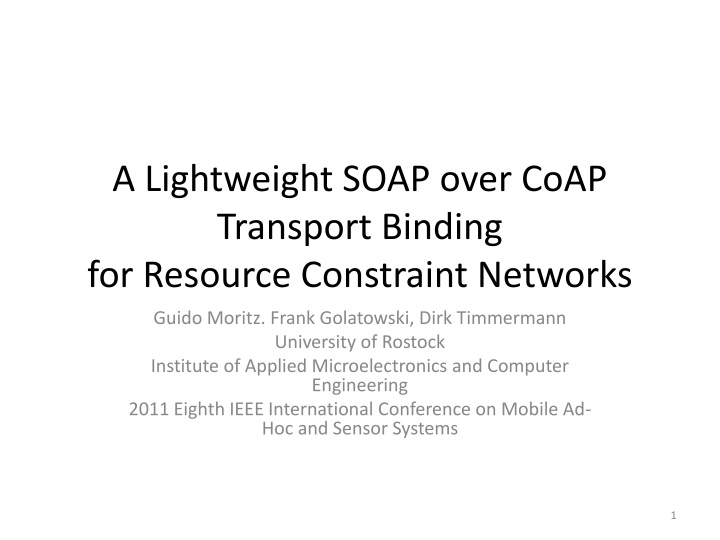 for Resource Constraint Networks