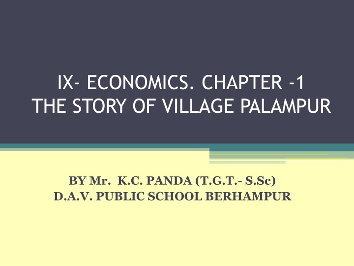 The Story of Village Palampur - Basic Concepts of Production