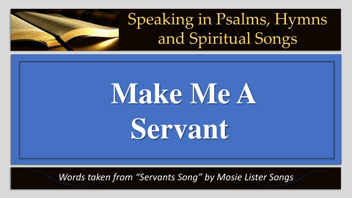 Speaking in Psalms, Hymns, and Spiritual Songs