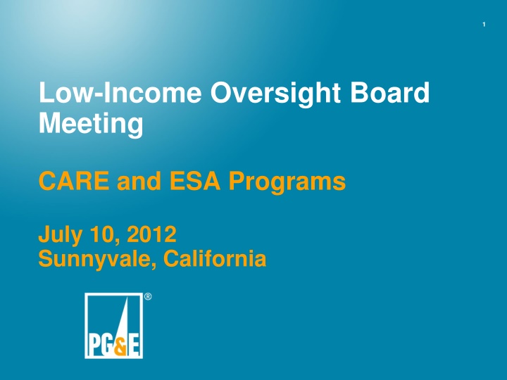 Low-Income Oversight Board  Meeting