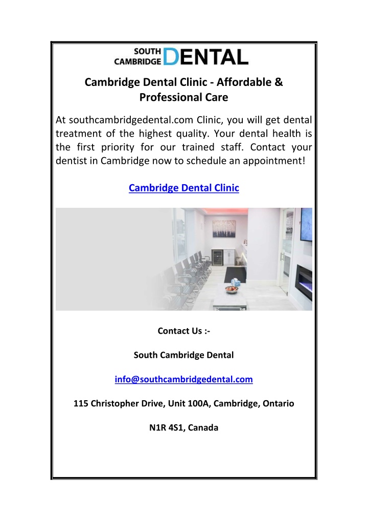 cambridge dental clinic affordable professional n.w