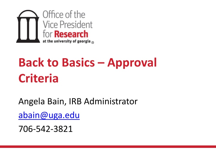 Approval Criteria and Review Process